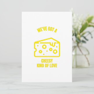 Cheesy kind of love funny cheese pun jokes invitation