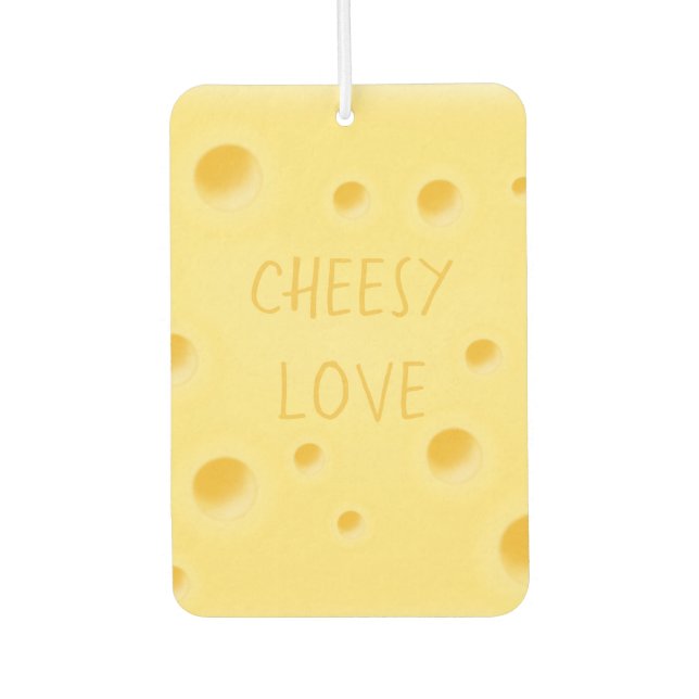"Cheesy Love" Adorable Custom Cheese Heart Air Freshener (Front)