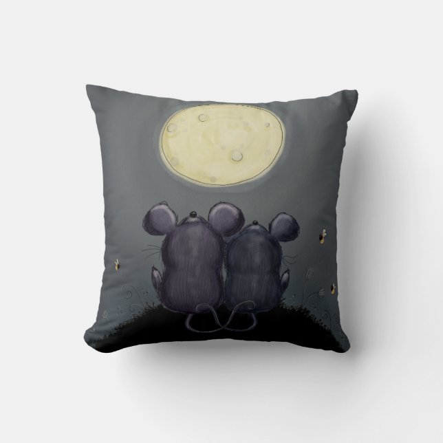 Cheesy Moon Throw Pillow (Front)
