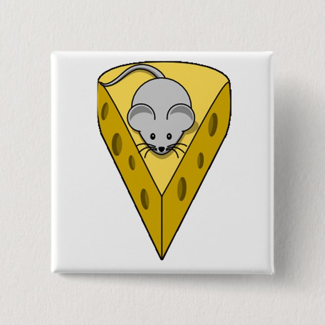 Cheesy Mouse 2 Inch Square Button (Front)
