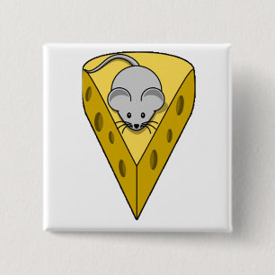 Cheesy Mouse 2 Inch Square Button