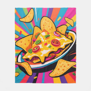 Cheesy Nachos Explosion Pattern Fleece Blanket