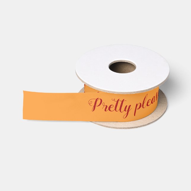 Cheesy Orange Personalized Message Satin Ribbon (Spool)