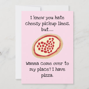 Cheesy Pickup Line Pizza Valentine Flat Holiday Card