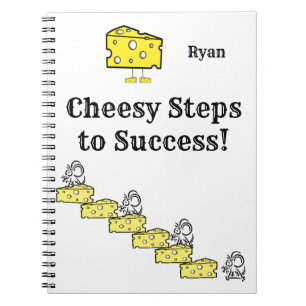 Cheesy Steps to Success Wrapping Paper Notebook