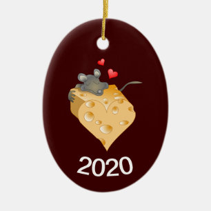 Cheesy Valentine Ceramic Ornament