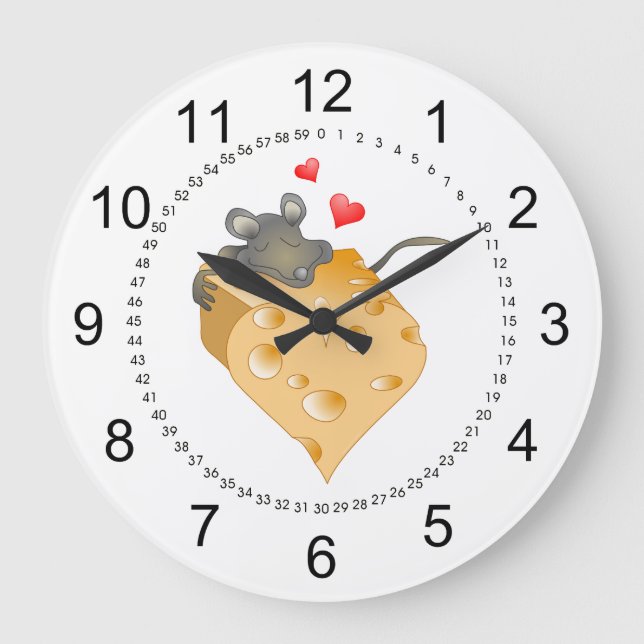 Cheesy Valentine Large Clock (Front)