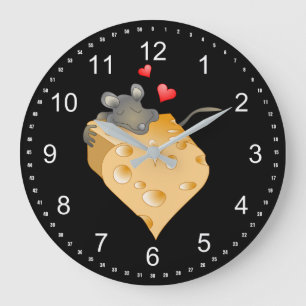 Cheesy Valentine Large Clock