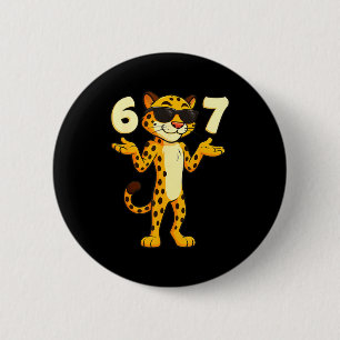 Cheetah 67 Meme Funny Kids Teens Gen Alpha Slang 6 2 Inch Round Button