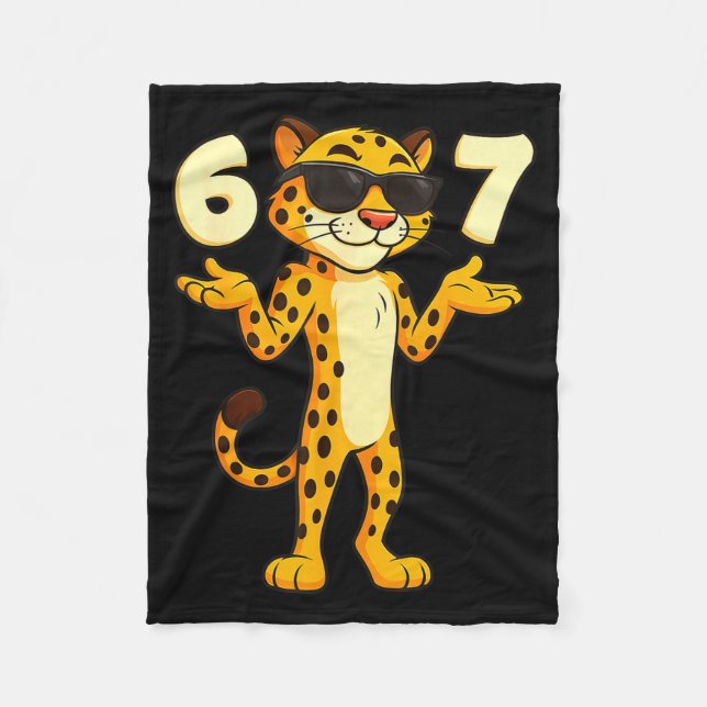 Cheetah 67 Meme Funny Kids Teens Gen Alpha Slang 6 Fleece Blanket (Front)