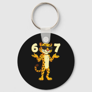 Cheetah 67 Meme Funny Kids Teens Gen Alpha Slang 6 Keychain