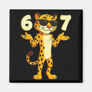 Cheetah 67 Meme Funny Kids Teens Gen Alpha Slang 6 Magnet