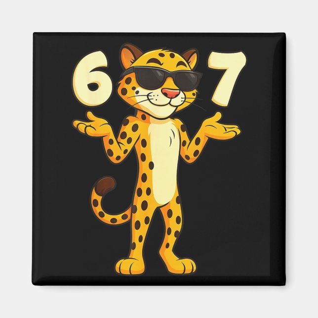 Cheetah 67 Meme Funny Kids Teens Gen Alpha Slang 6 Magnet (Front)