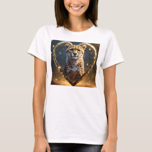 Cheetah: A Golden Love Heart T-Shirt