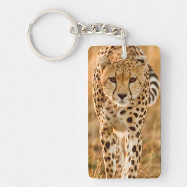 Cheetah (Acinonyx Jubatus) Portrait, Maasai Keychain (Front)