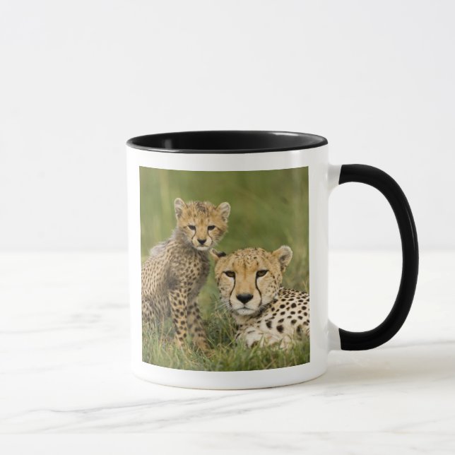 Cheetah, Acinonyx jubatus, with Cub Mug (Right)