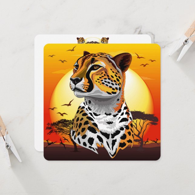 Cheetah African Feline Wild Animal (Front/Back In Situ)