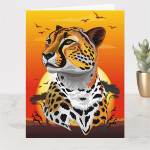 Cheetah African Feline Wild Animal Card
