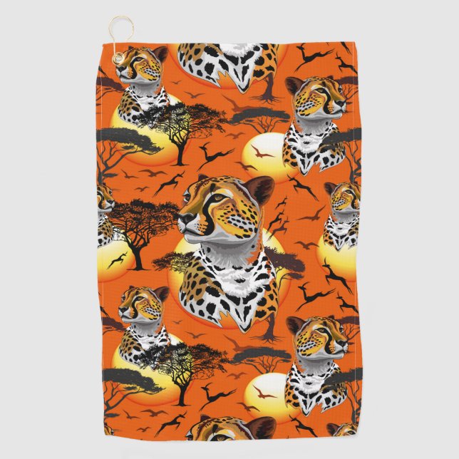 Cheetah African Feline Wild Animal Golf Towel (Front)