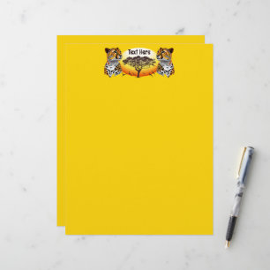 Cheetah African Feline Wild Animal Letterhead