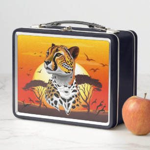 Cheetah African Feline Wild Animal Metal Lunch Box
