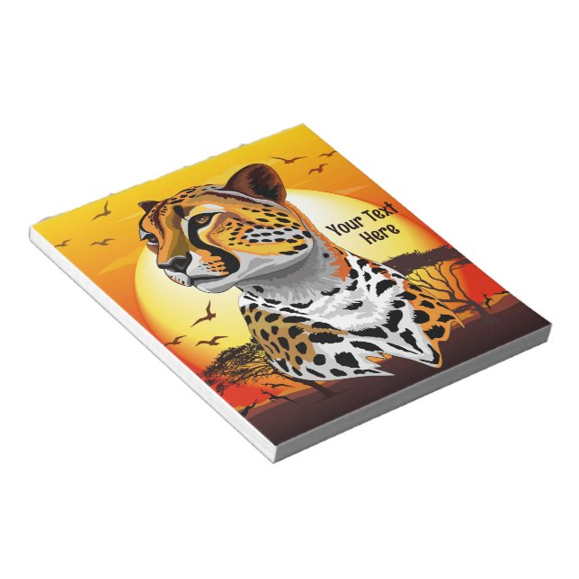 Cheetah African Feline Wild Animal Notepad (Angled)