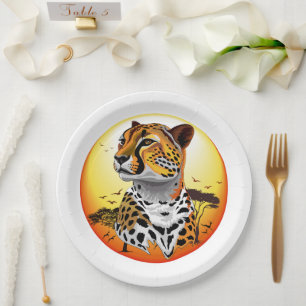 Cheetah African Feline Wild Animal Paper Plate