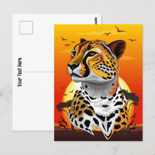 Cheetah African Feline Wild Animal Postcard