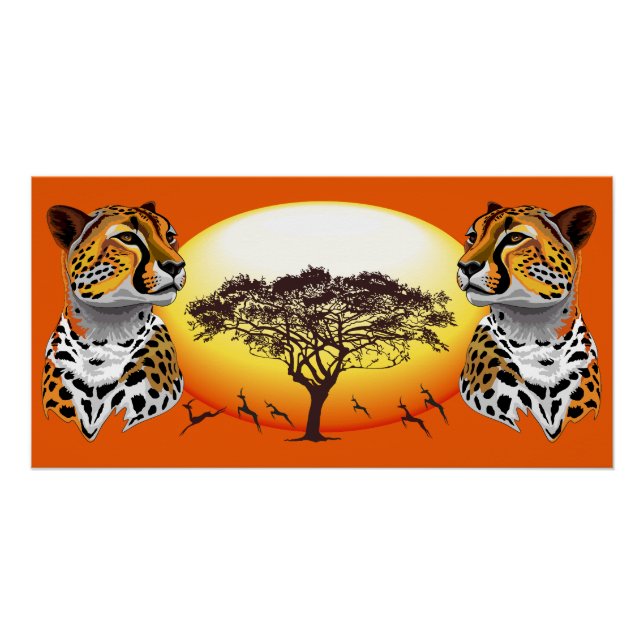 Cheetah African Feline Wild Animal Poster (Front)