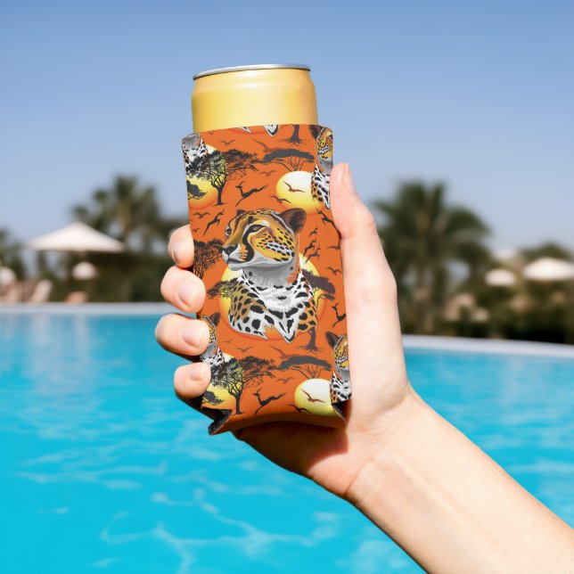 Cheetah African Feline Wild Animal Seltzer Can Cooler (In Situ Pool)
