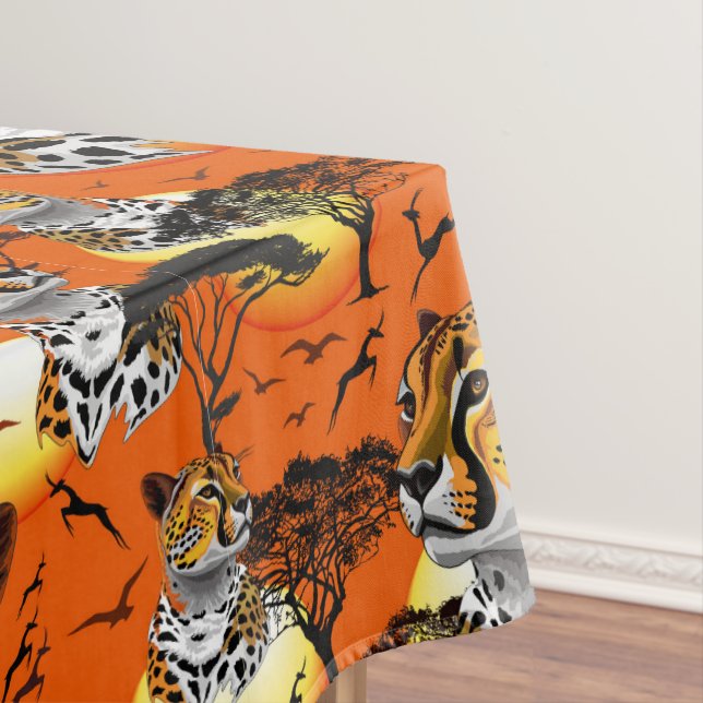Cheetah African Feline Wild Animal Tablecloth (In Situ)