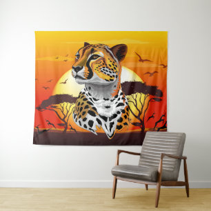 Cheetah African Feline Wild Animal Tapestry
