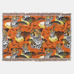 Cheetah African Feline Wild Animal Throw Blanket