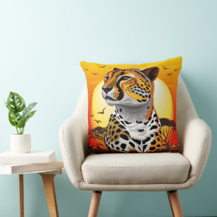 Cheetah African Feline Wild Animal Throw Pillow