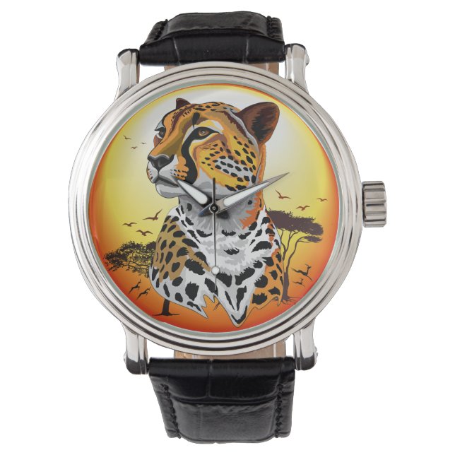 Cheetah African Feline Wild Animal Watch (Front)