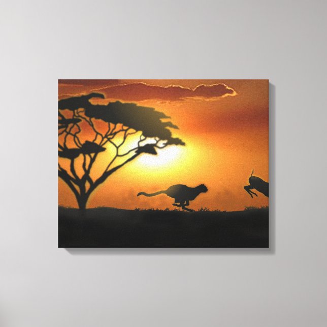 Cheetah and Gazelle Canvas Print (Front)
