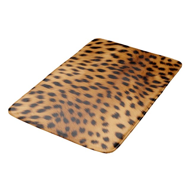 Cheetah Animal Fur Bath Mat (Angled)