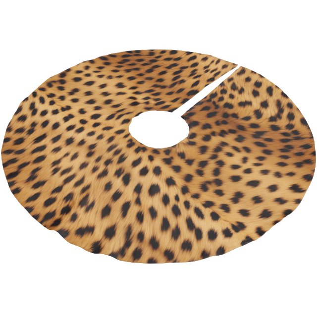 Cheetah Animal Fur Brushed Polyester Tree Skirt (Angled)