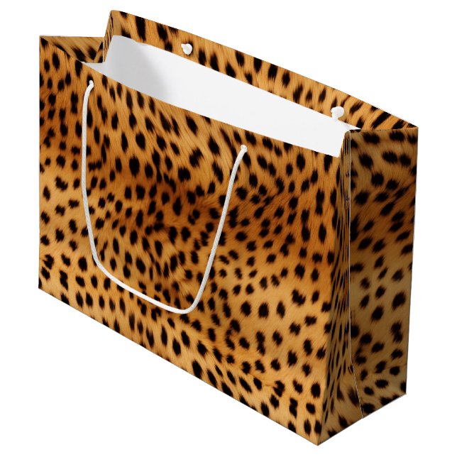 Cheetah Animal Fur Large Gift Bag (Front Angled)