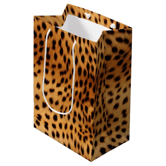 Cheetah Animal Fur Medium Gift Bag (Front Angled)