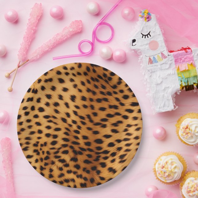 Cheetah Animal Fur Paper Plate (Party)