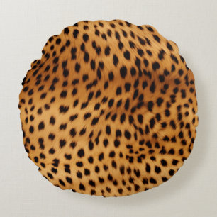 Cheetah Animal Fur Round Pillow