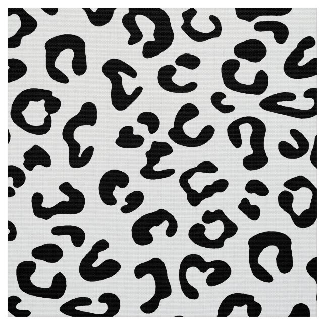 Cheetah Animal Print in Black and White Fabric (Swatch)