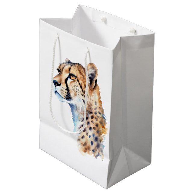 Cheetah Animal Print Medium Gift Bag (Front Angled)