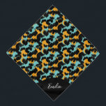 Cheetah Animal Print Teal Script Name Pet Bandana<br><div class="desc">Cute Pet Name Bandana with Animal Print</div>