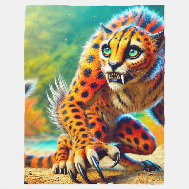 Cheetah Art Fleece Blanket (Front)