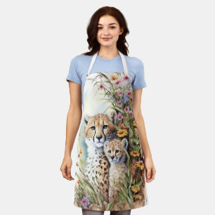 Cheetah Baby and Mom Apron