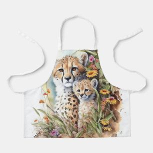 Cheetah Baby and Mom Apron