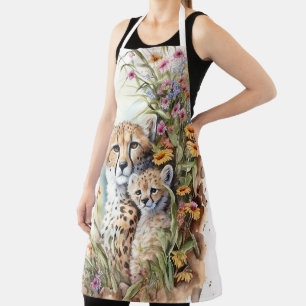 Cheetah Baby and Mom Apron