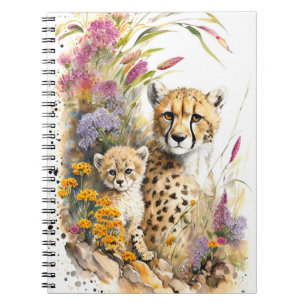 Cheetah Baby and Mom School Office Notebook Gift